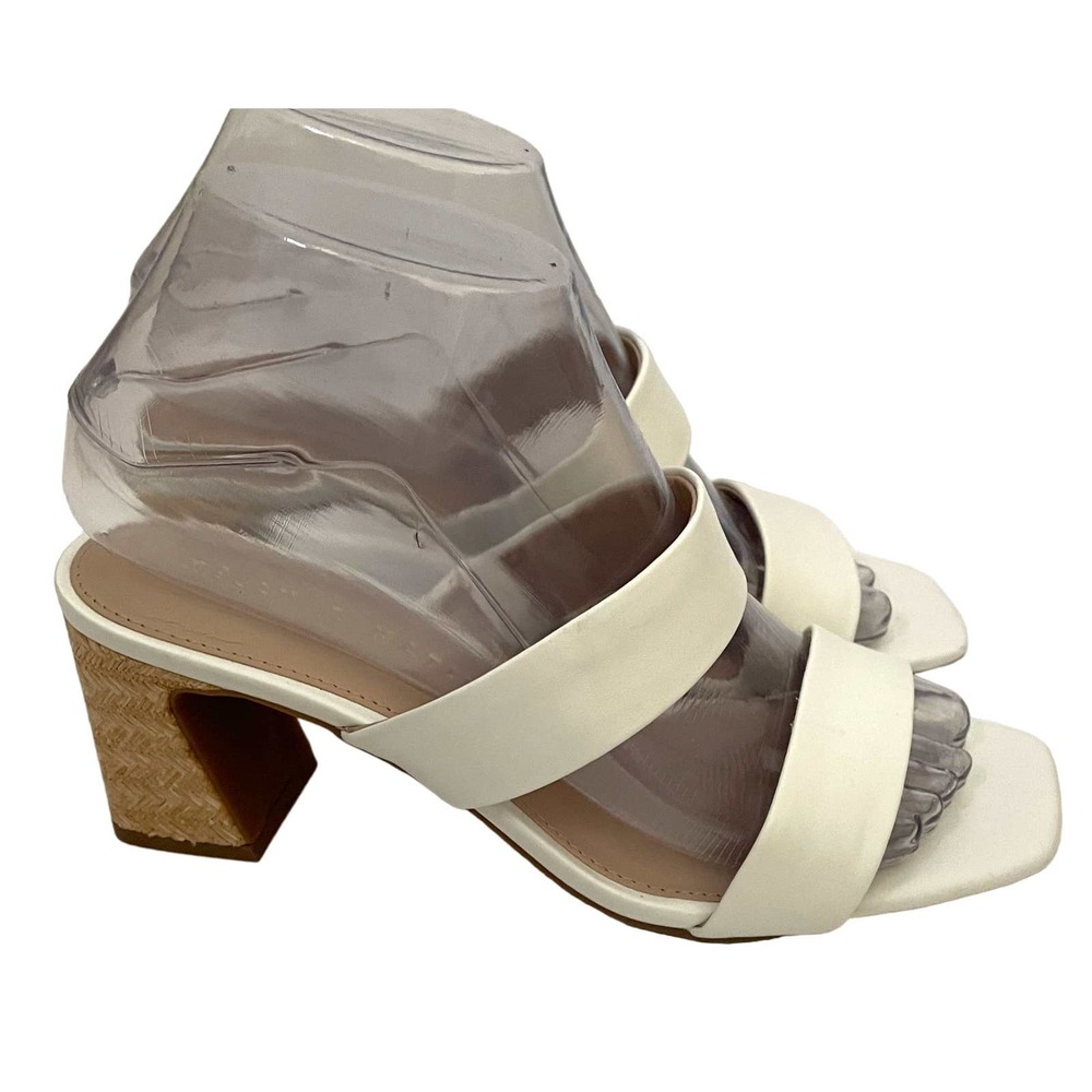 Kelly & Katie Cream Strappy Block Heel Sandals